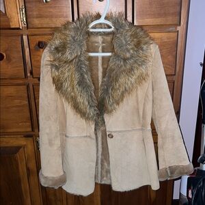 VINTAGE AUTHENTIC GUESS SUEDE/SHEARLING JACKET FREE SHIPPING